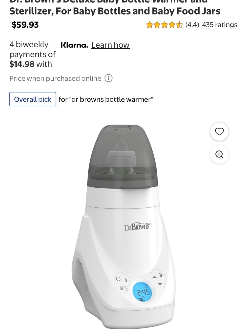 White Baby Bottle Warmer